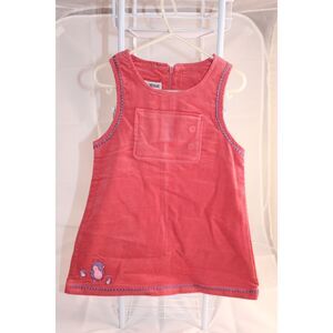 Janie And Jack Girls Red Embroidered Sleeveless Pocket Dress Size 6-12M
